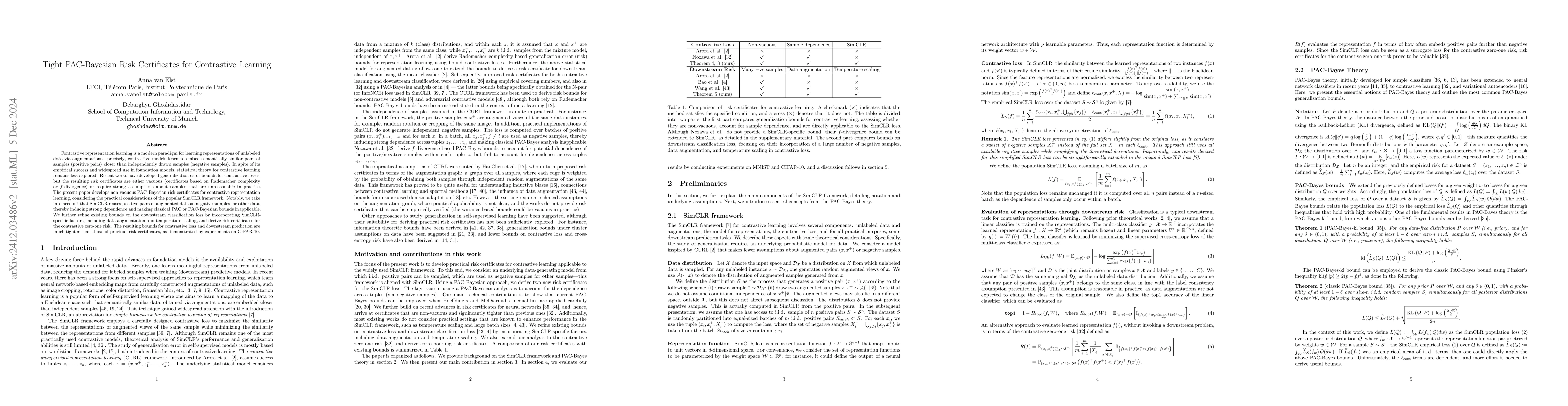 Thumbnail for Tight PAC-Bayesian Risk Certificates for Contrastive Learning