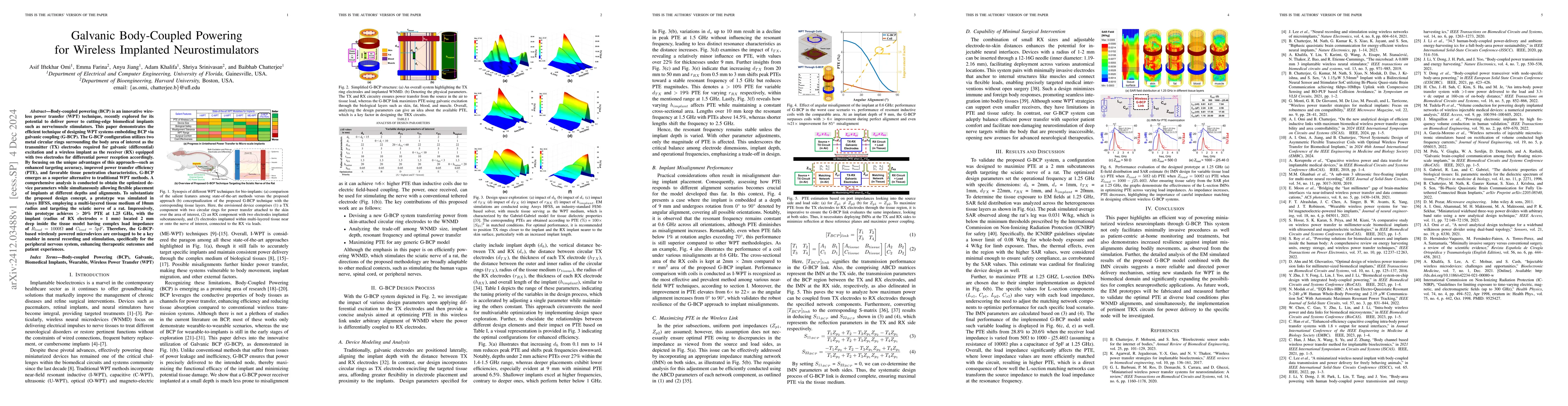 Thumbnail for Galvanic Body-Coupled Powering for Wireless Implanted Neurostimulators