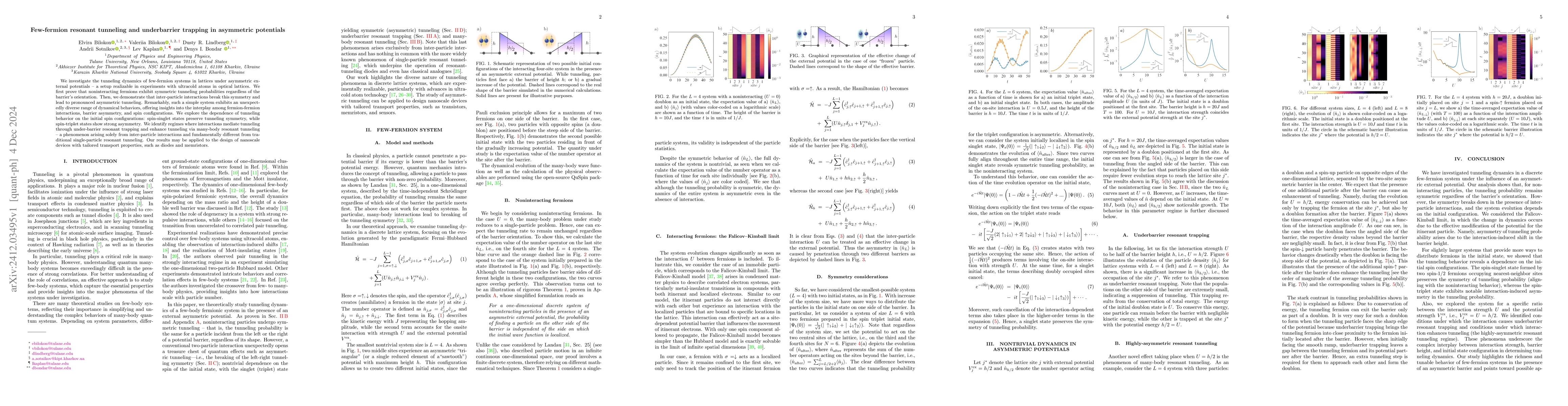Thumbnail for Few-fermion resonant tunneling and underbarrier trapping in asymmetric
  potentials