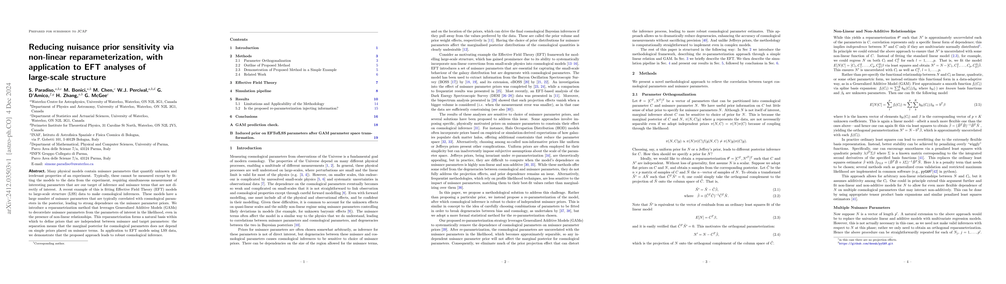 Thumbnail for Reducing nuisance prior sensitivity via non-linear reparameterization,
  with application to EFT analyses of large-scale structure