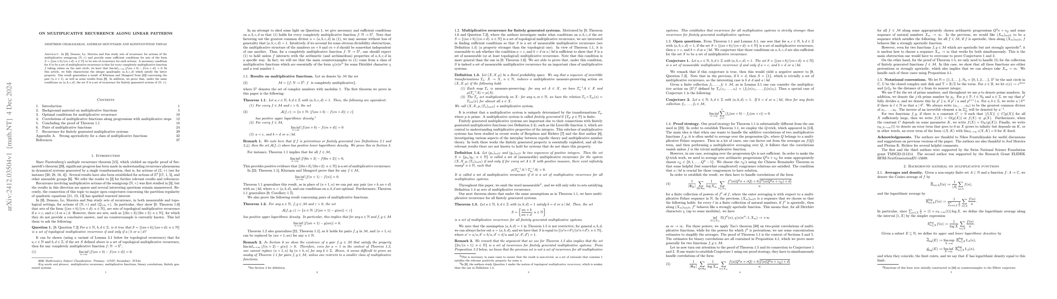 Thumbnail for On multiplicative recurrence along linear patterns