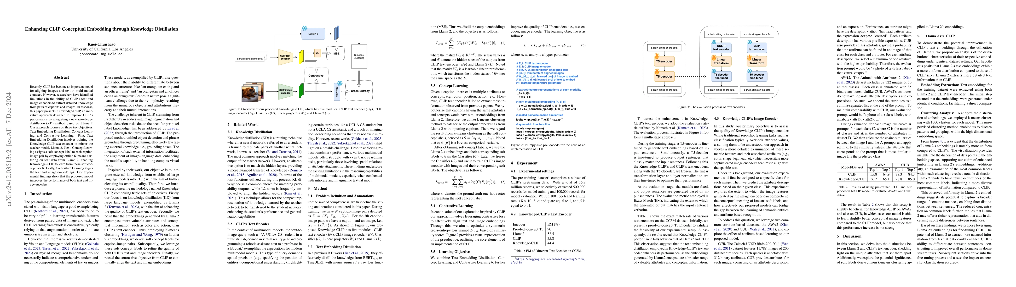 Thumbnail for KKLIP: Knowledge Distillation Exploiting K-means Clustering for
  Language-Image Pre-Training