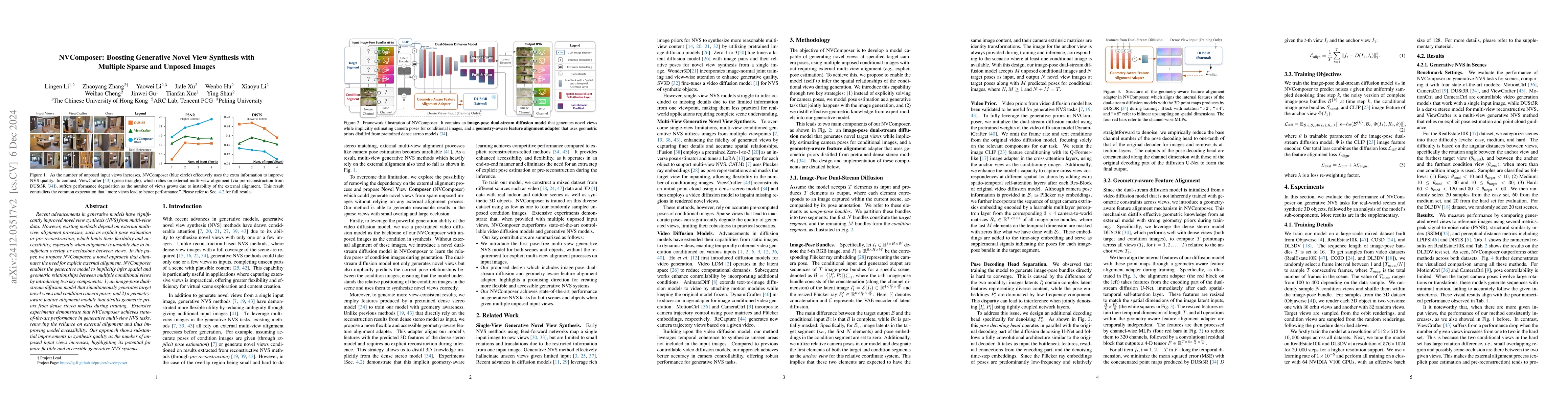 Thumbnail for NVComposer: Boosting Generative Novel View Synthesis with Multiple
  Sparse and Unposed Images