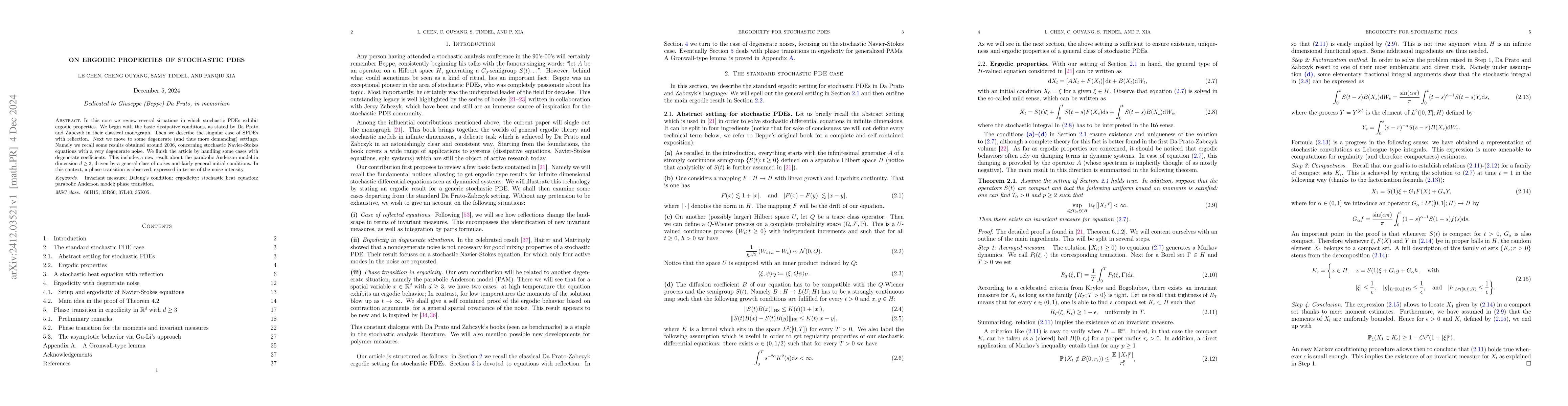 Thumbnail for On ergodic properties of stochastic PDEs