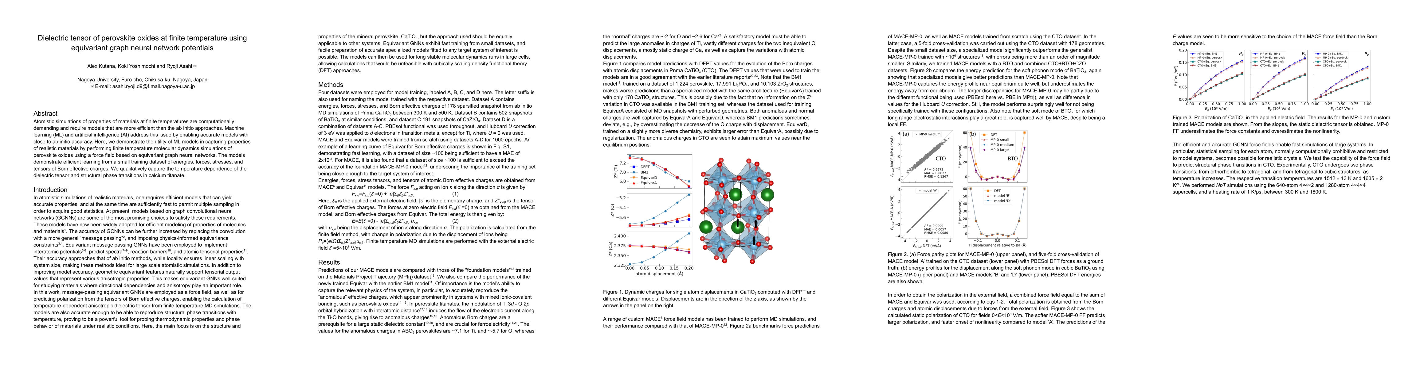 Thumbnail for Dielectric tensor of perovskite oxides at finite temperature using
  equivariant graph neural network potentials
