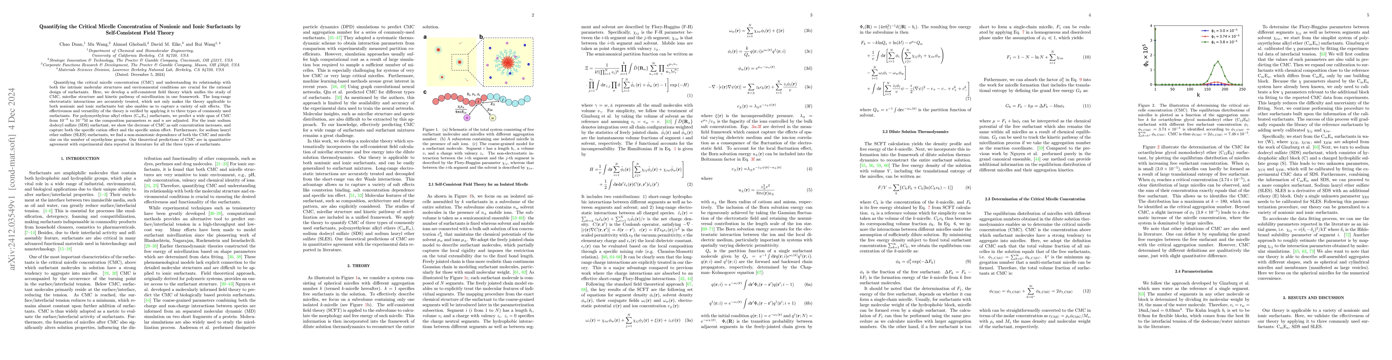 Thumbnail for Quantifying the Critical Micelle Concentration of Nonionic and Ionic
  Surfactants by Self-Consistent Field Theory
