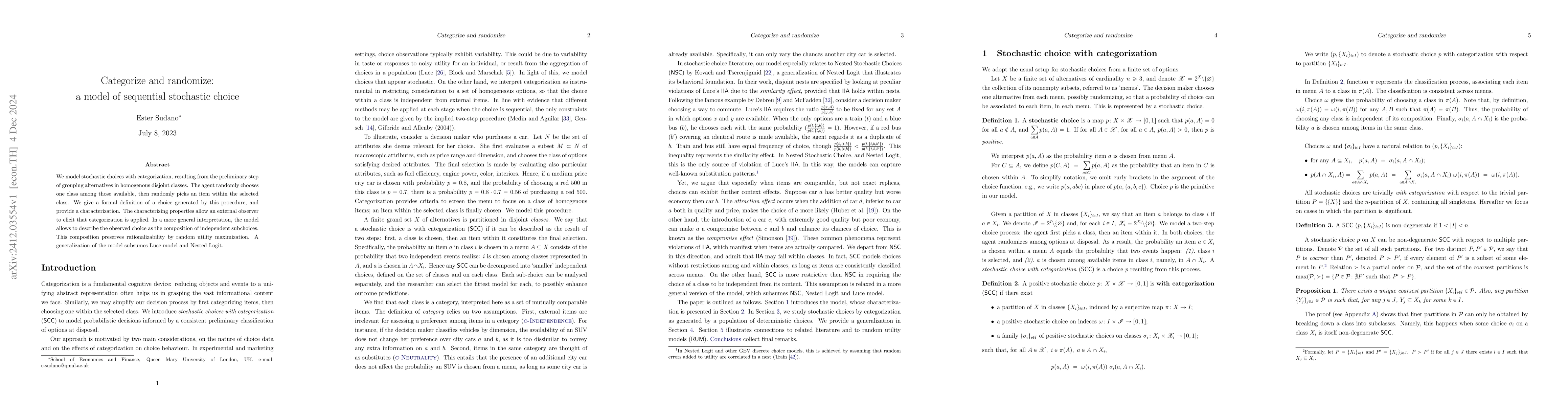 Thumbnail for Categorize and randomize: a model of sequential stochastic choice