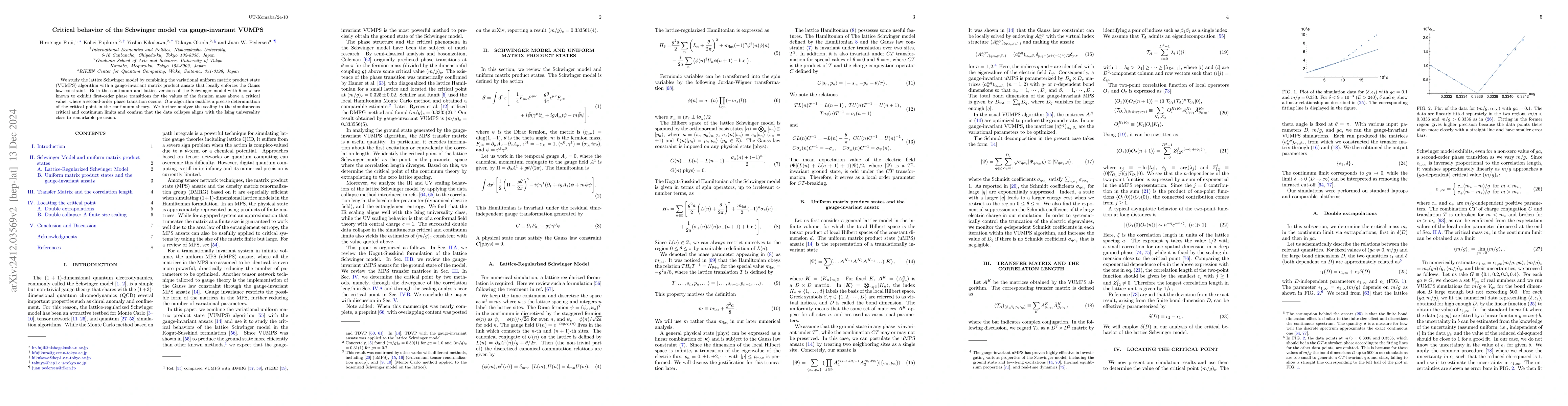 Thumbnail for Critical behavior of the Schwinger model via gauge-invariant VUMPS
