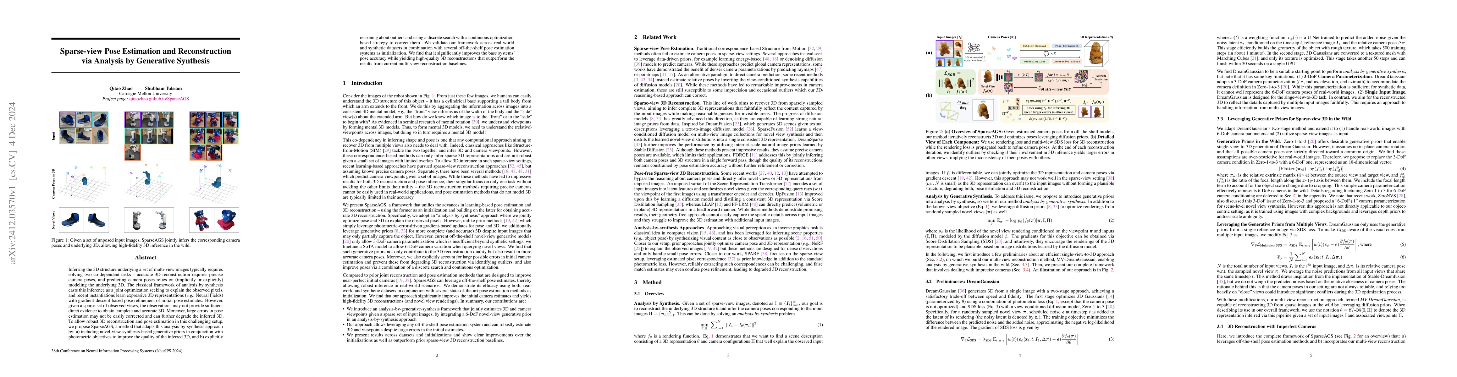 Thumbnail for Sparse-view Pose Estimation and Reconstruction via Analysis by
  Generative Synthesis