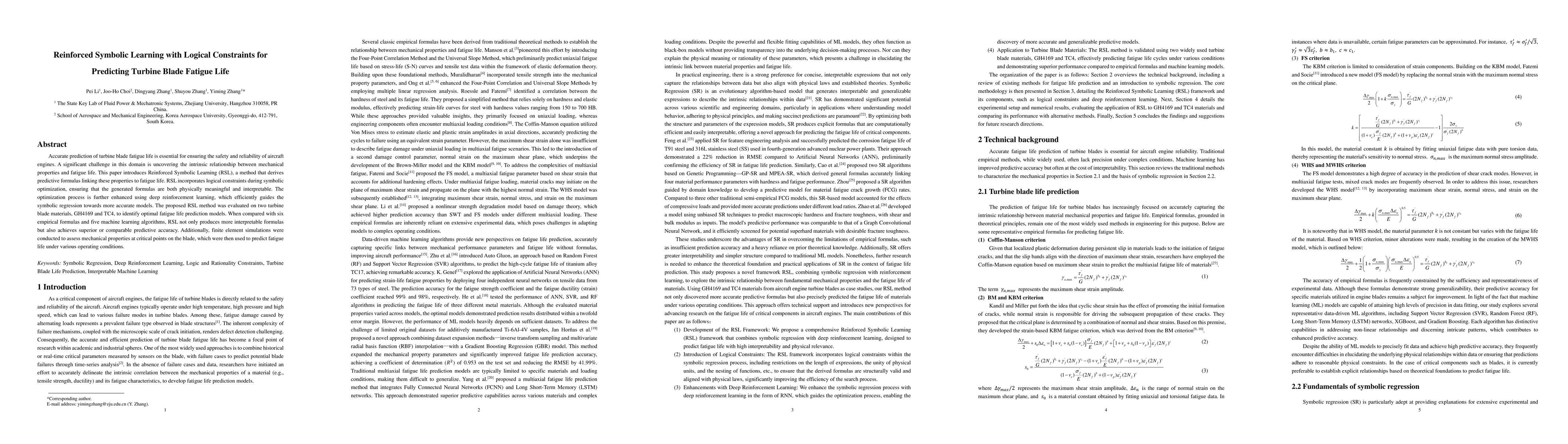 Thumbnail for Reinforced Symbolic Learning with Logical Constraints for Predicting
  Turbine Blade Fatigue Life