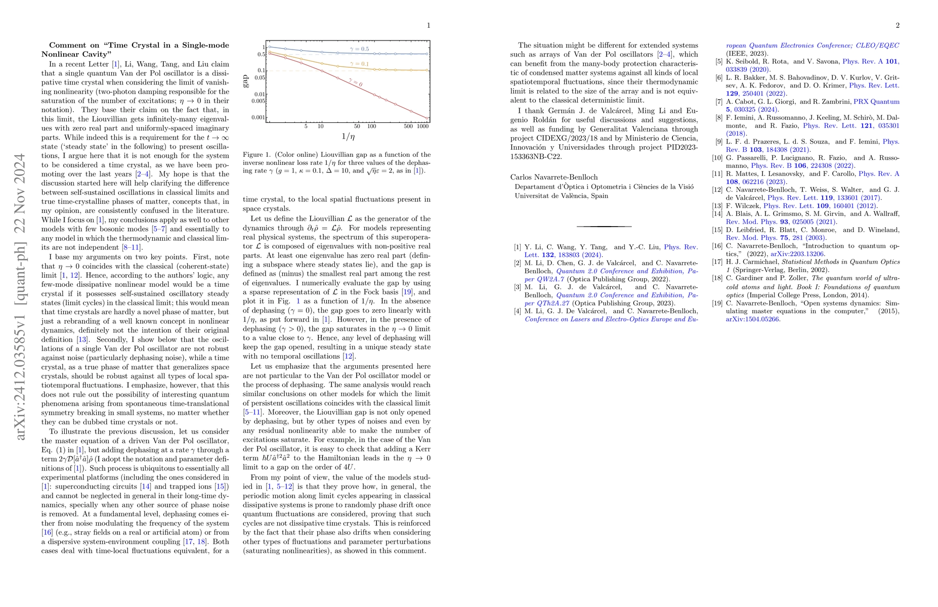 Thumbnail for Comment on "Time Crystal in a Single-mode Nonlinear Cavity"
