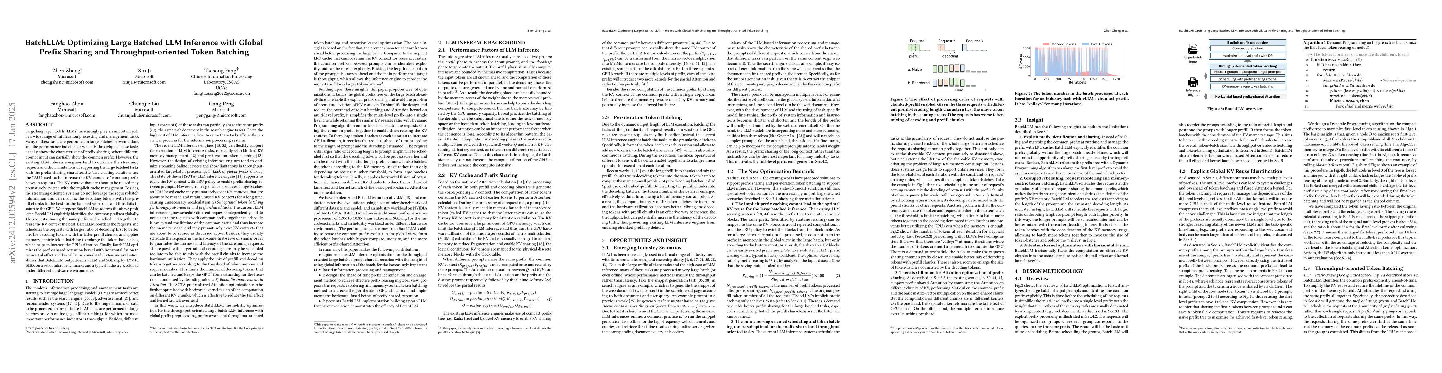 Thumbnail for BatchLLM: Optimizing Large Batched LLM Inference with Global Prefix
  Sharing and Throughput-oriented Token Batching