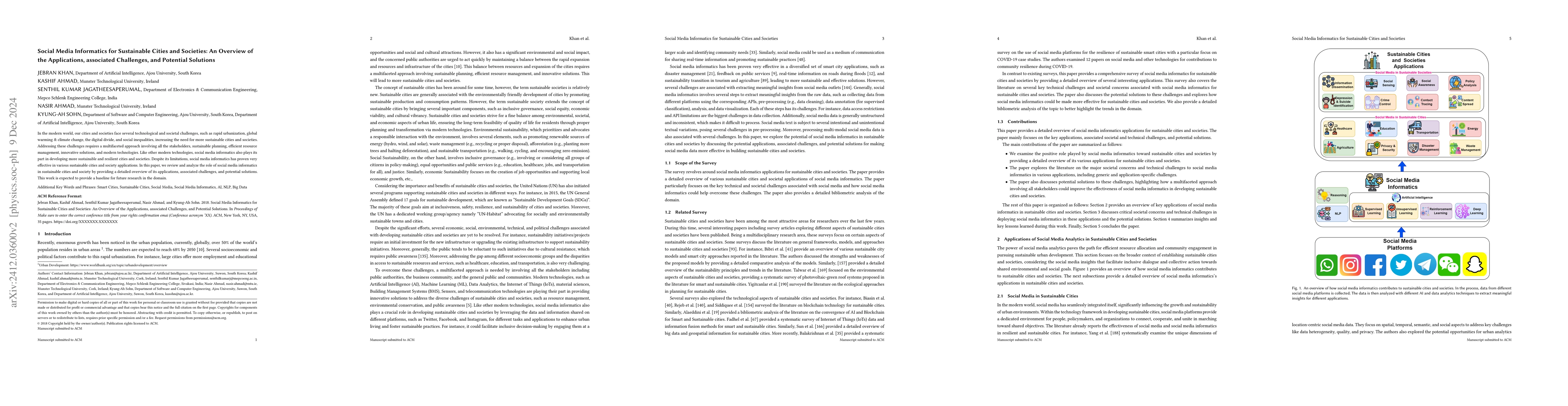 Thumbnail for Social Media Informatics for Sustainable Cities and Societies: An
  Overview of the Applications, associated Challenges, and Potential Solutions