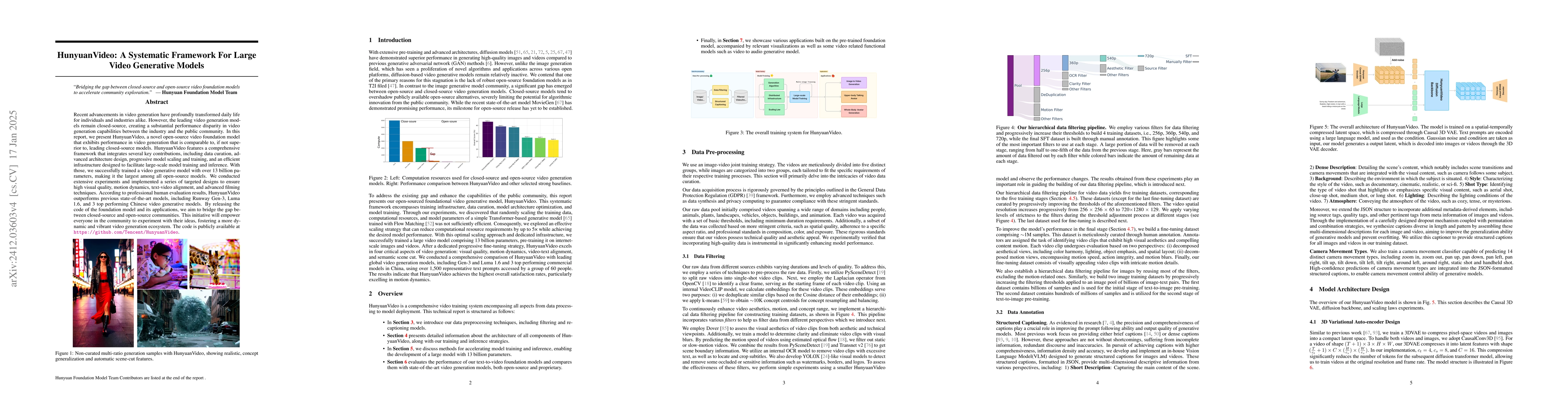 Thumbnail for HunyuanVideo: A Systematic Framework For Large Video Generative Models