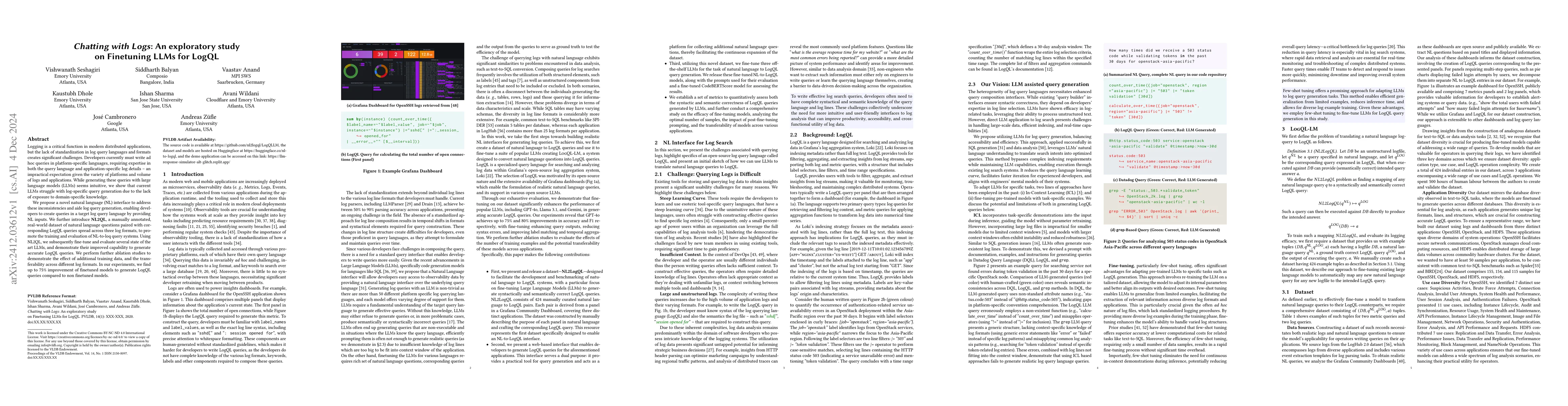Thumbnail for Chatting with Logs: An exploratory study on Finetuning LLMs for LogQL