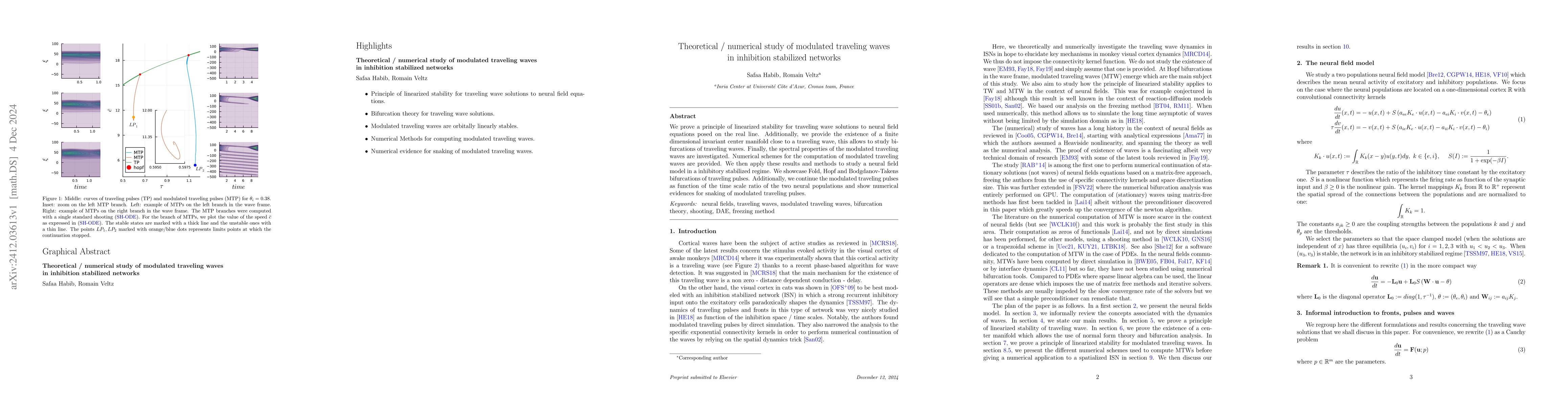 Thumbnail for Theoretical / numerical study of modulated traveling waves in inhibition
  stabilized networks