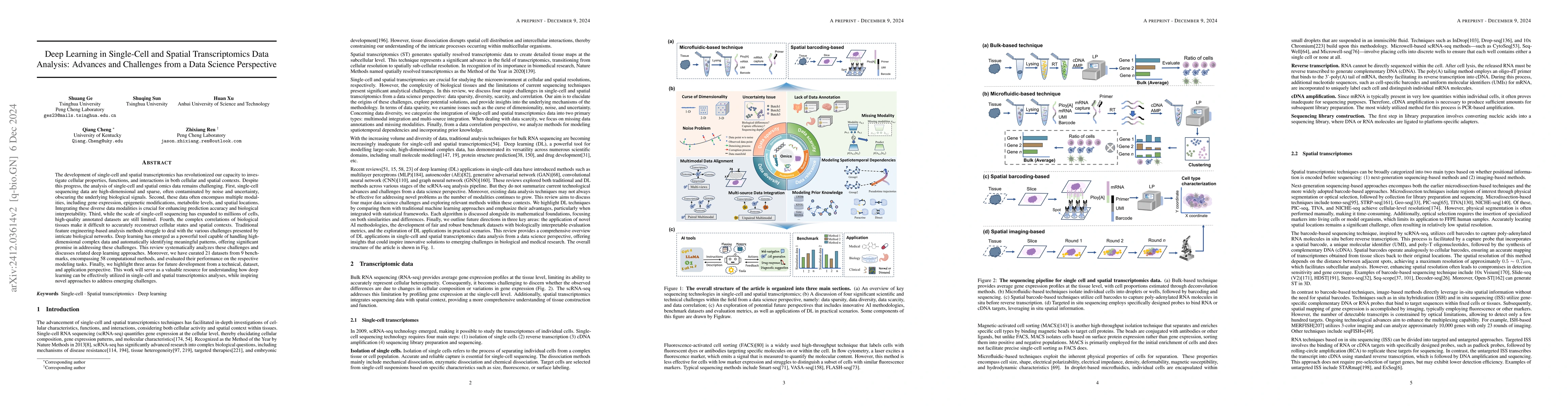 Thumbnail for Deep Learning in Single-Cell and Spatial Transcriptomics Data Analysis:
  Advances and Challenges from a Data Science Perspective