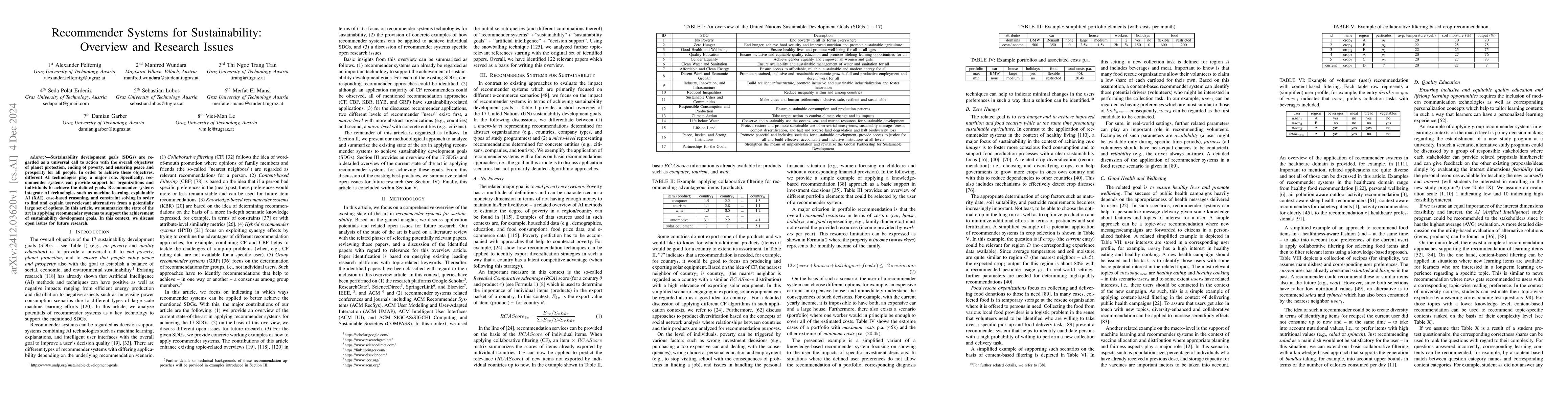 Thumbnail for Recommender Systems for Sustainability: Overview and Research Issues