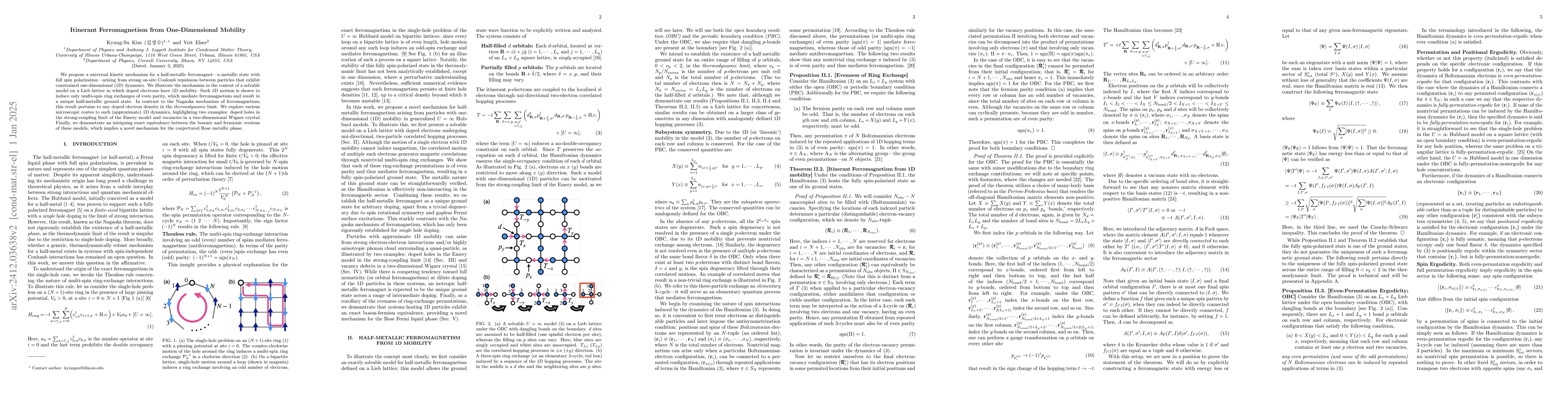 Thumbnail for Itinerant Ferromagnetism from One-Dimensional Mobility