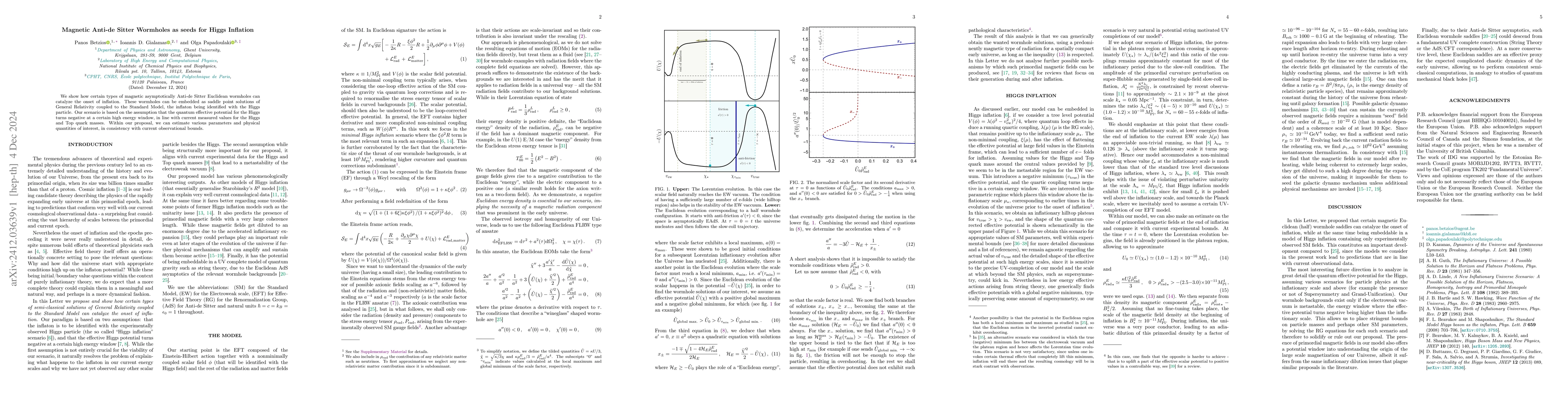 Thumbnail for Magnetic Anti-de Sitter Wormholes as seeds for Higgs Inflation