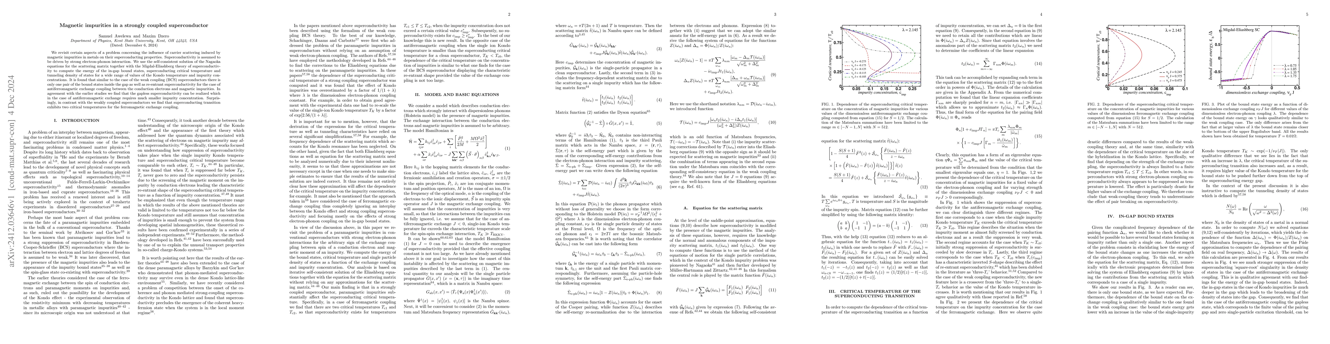 Thumbnail for Magnetic impurities in a strongly coupled superconductor