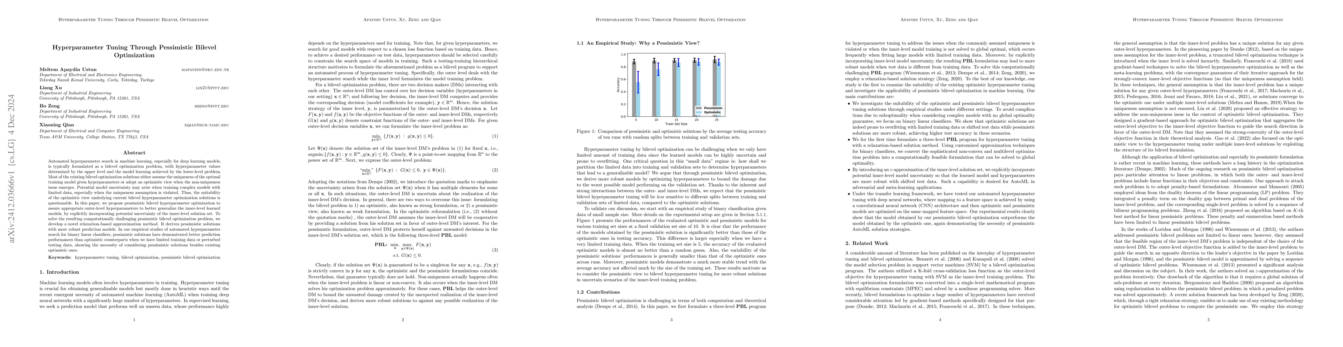 Thumbnail for Hyperparameter Tuning Through Pessimistic Bilevel Optimization