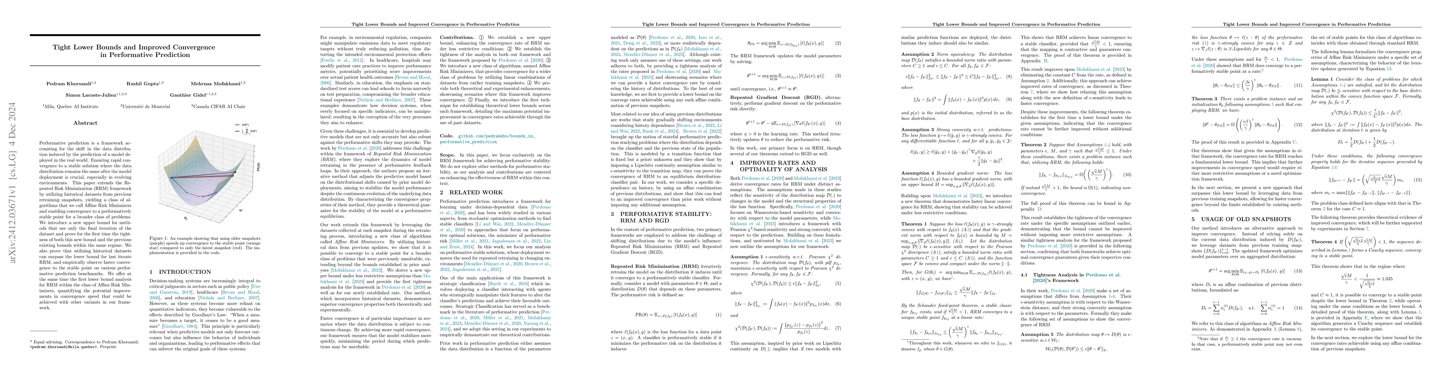 Thumbnail for Tight Lower Bounds and Improved Convergence in Performative Prediction