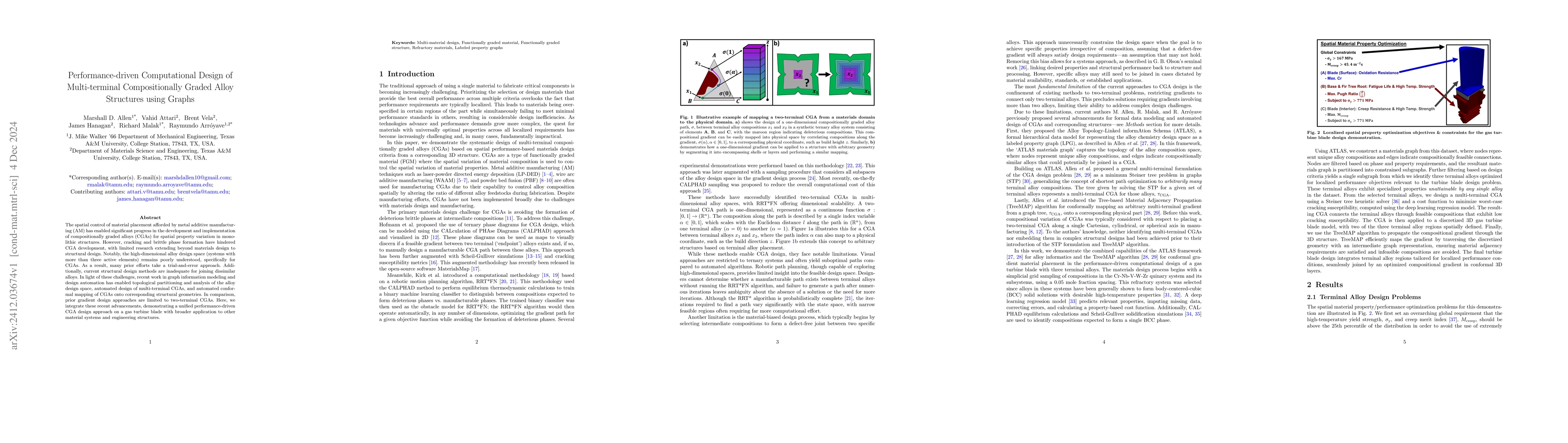 Thumbnail for Performance-driven Computational Design of Multi-terminal
  Compositionally Graded Alloy Structures using Graphs