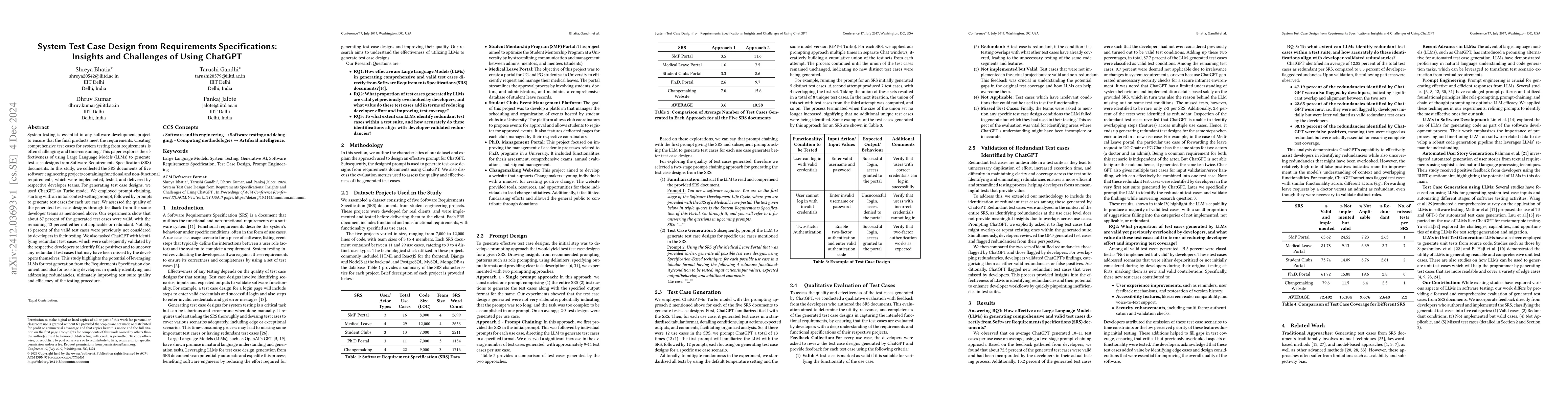 Thumbnail for System Test Case Design from Requirements Specifications: Insights and
  Challenges of Using ChatGPT
