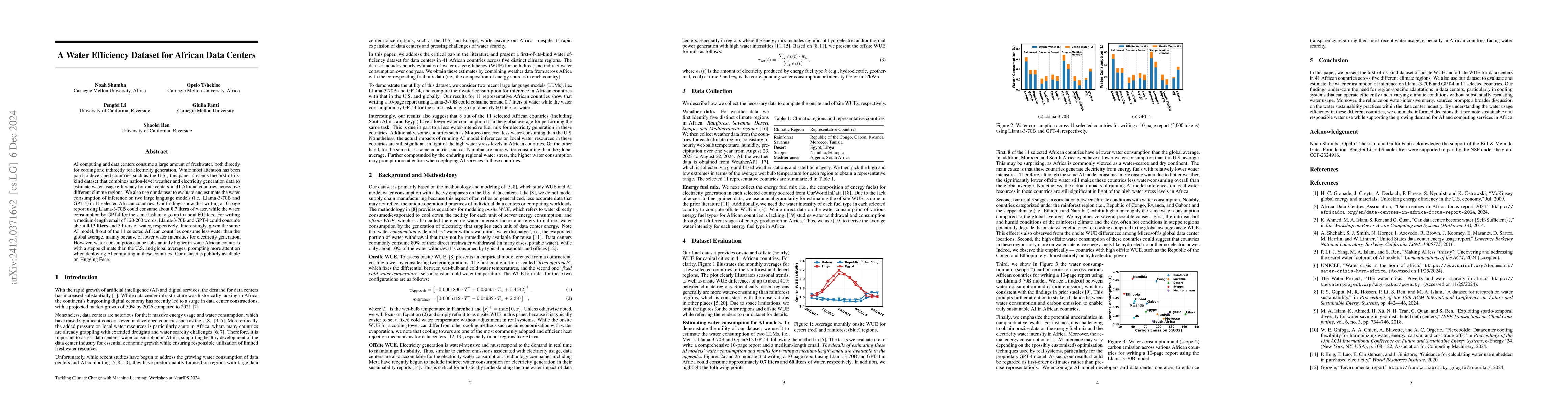 Thumbnail for A Water Efficiency Dataset for African Data Centers