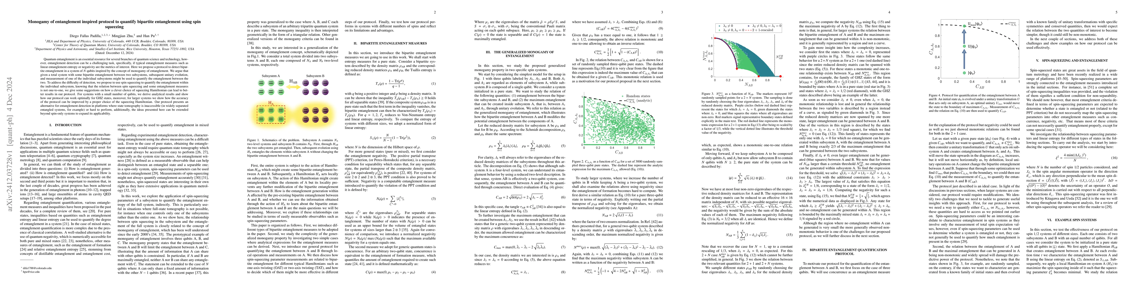 Thumbnail for Monogamy of entanglement inspired protocol to quantify bipartite
  entanglement using spin squeezing