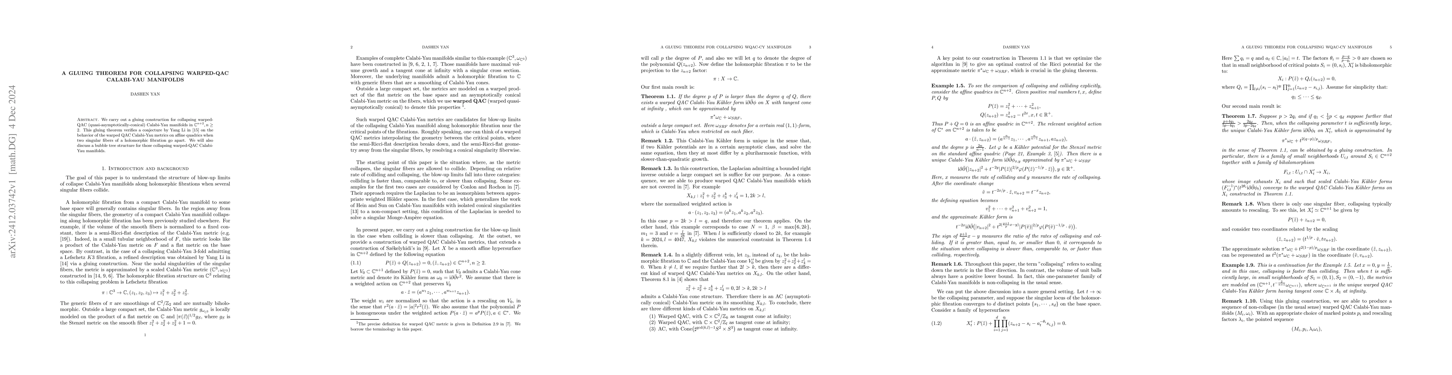 Thumbnail for A Gluing Theorem For Collapsing Warped-QAC Calabi-Yau Manifolds