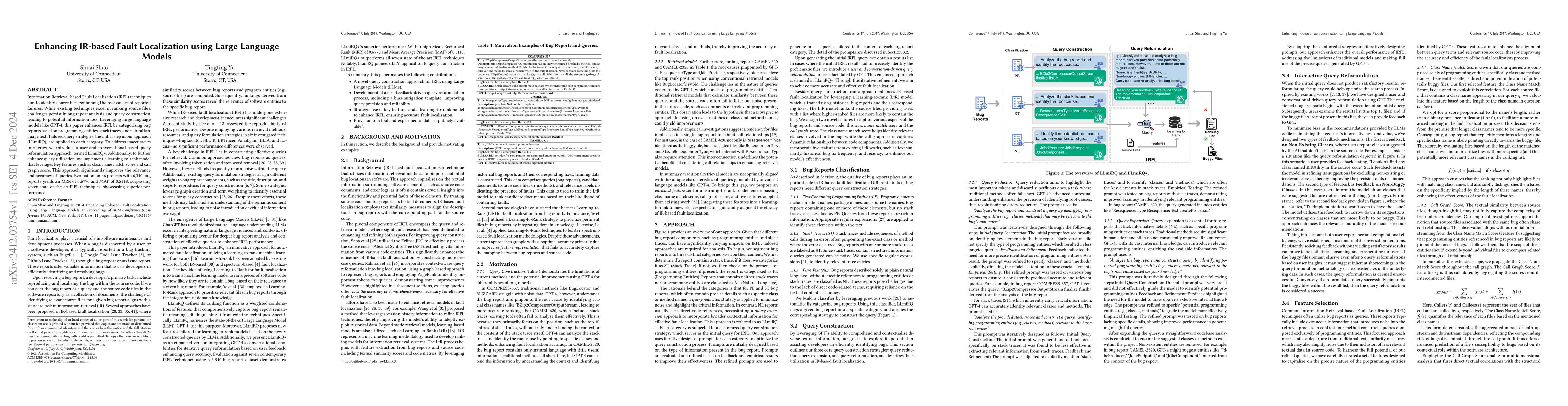 Thumbnail for Enhancing IR-based Fault Localization using Large Language Models