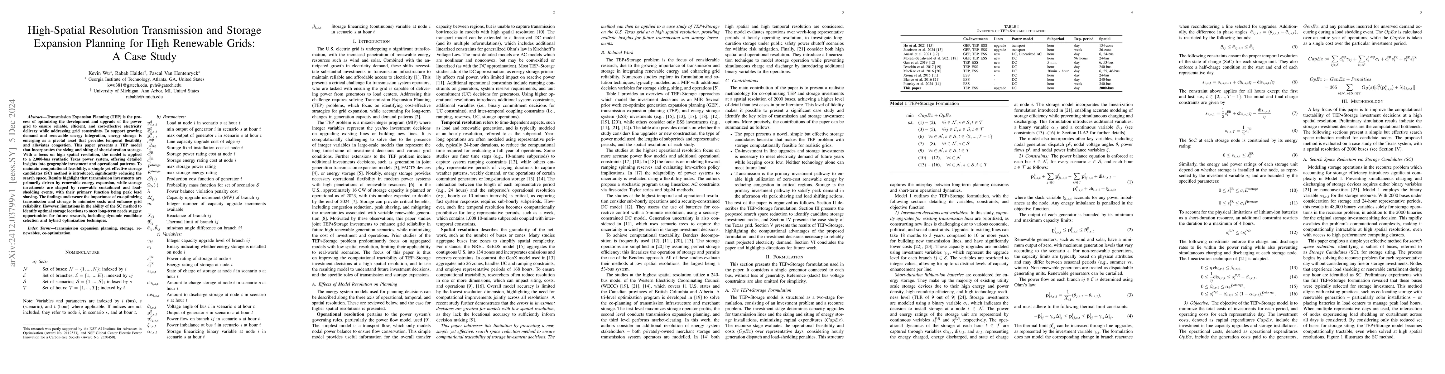 Thumbnail for High-Spatial Resolution Transmission and Storage Expansion Planning for
  High Renewable Grids: A Case Study