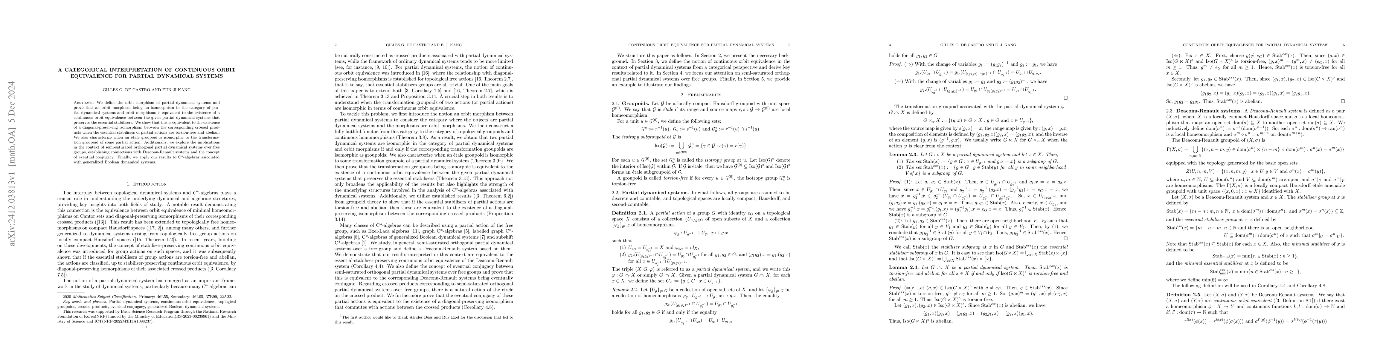 Thumbnail for A Categorical Interpretation of Continuous Orbit Equivalence for Partial
  Dynamical Systems
