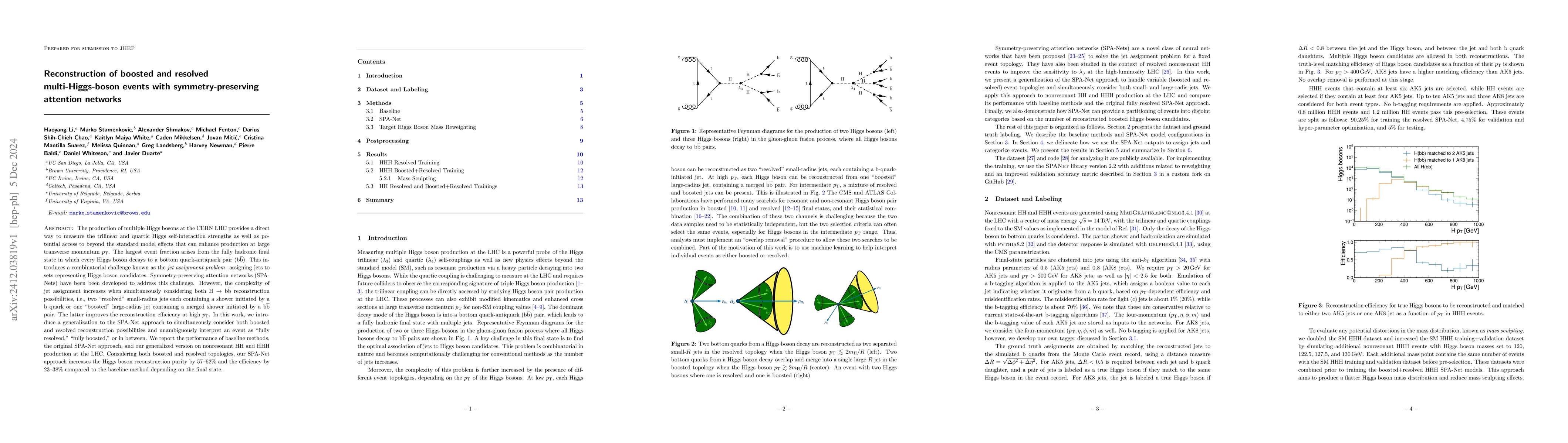 Thumbnail for Reconstruction of boosted and resolved multi-Higgs-boson events with
  symmetry-preserving attention networks
