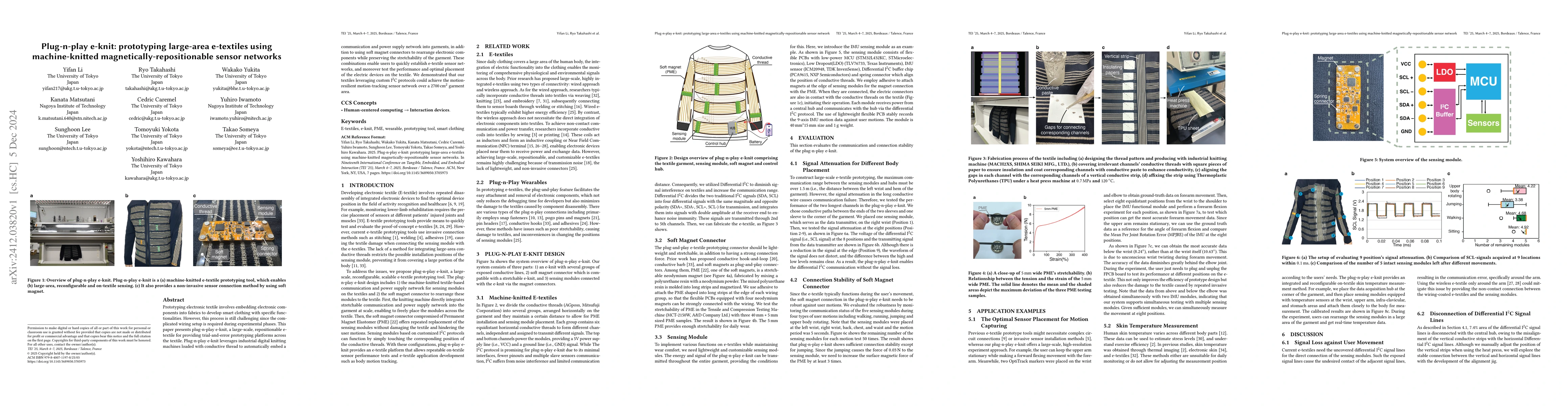 Thumbnail for Plug-n-play e-knit: prototyping large-area e-textiles using
  machine-knitted magnetically-repositionable sensor networks