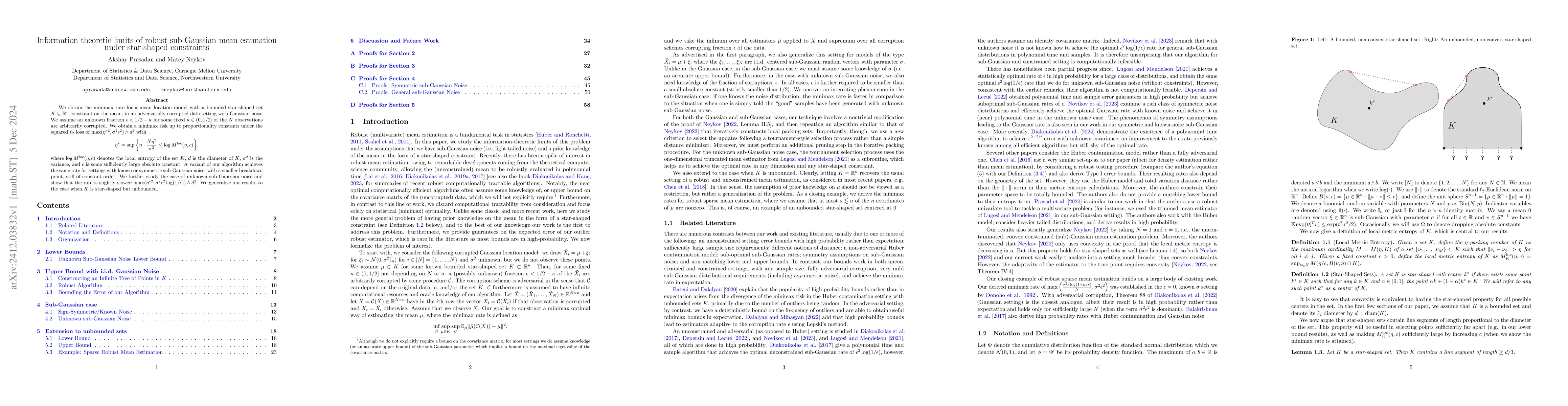 Thumbnail for Information theoretic limits of robust sub-Gaussian mean estimation
  under star-shaped constraints