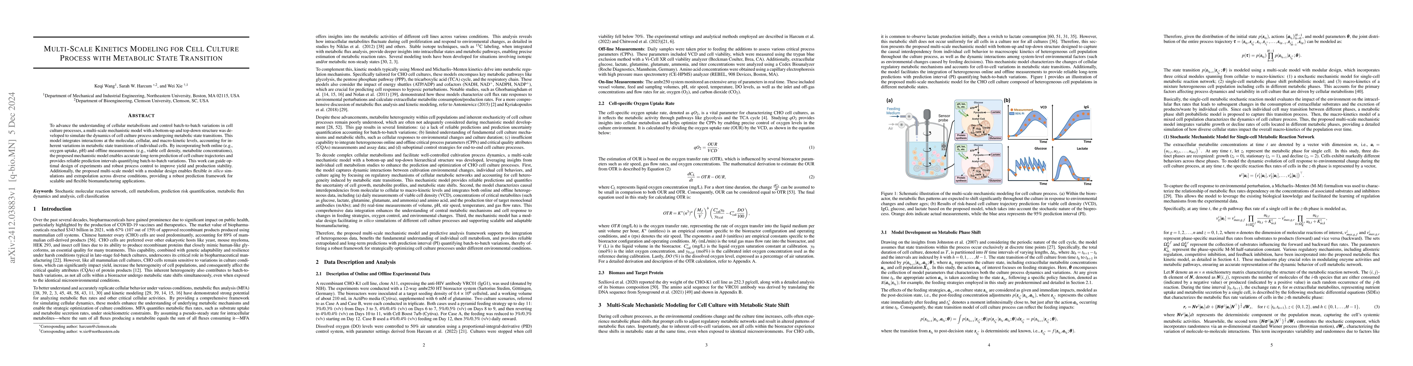 Thumbnail for Multi-Scale Kinetics Modeling for Cell Culture Process with Metabolic
  State Transition
