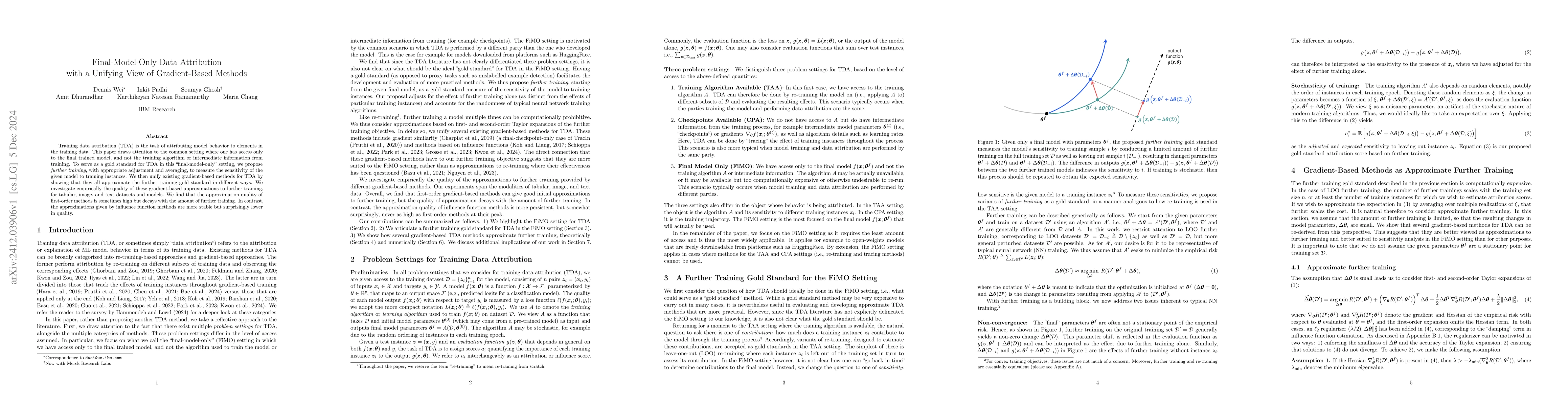 Thumbnail for Final-Model-Only Data Attribution with a Unifying View of Gradient-Based
  Methods