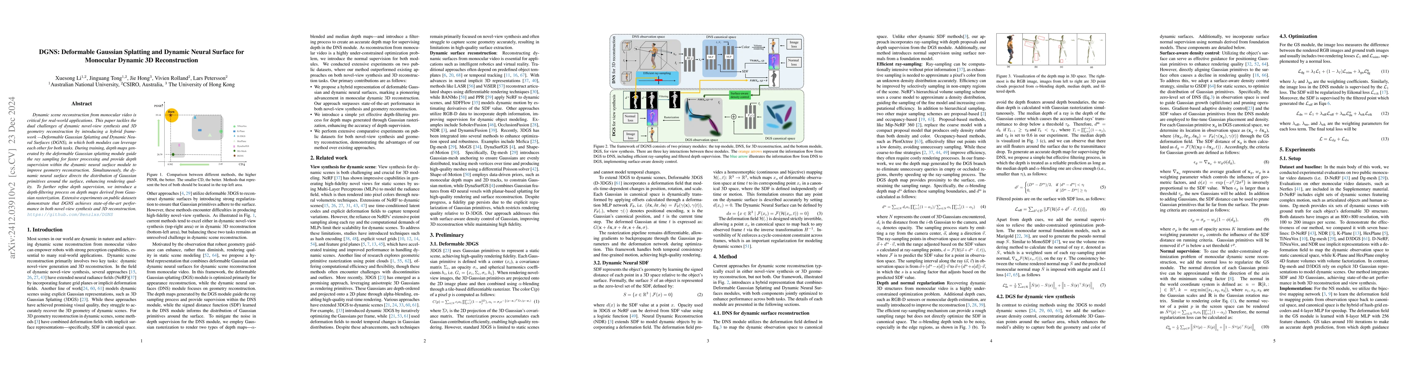 Thumbnail for DGNS: Deformable Gaussian Splatting and Dynamic Neural Surface for
  Monocular Dynamic 3D Reconstruction