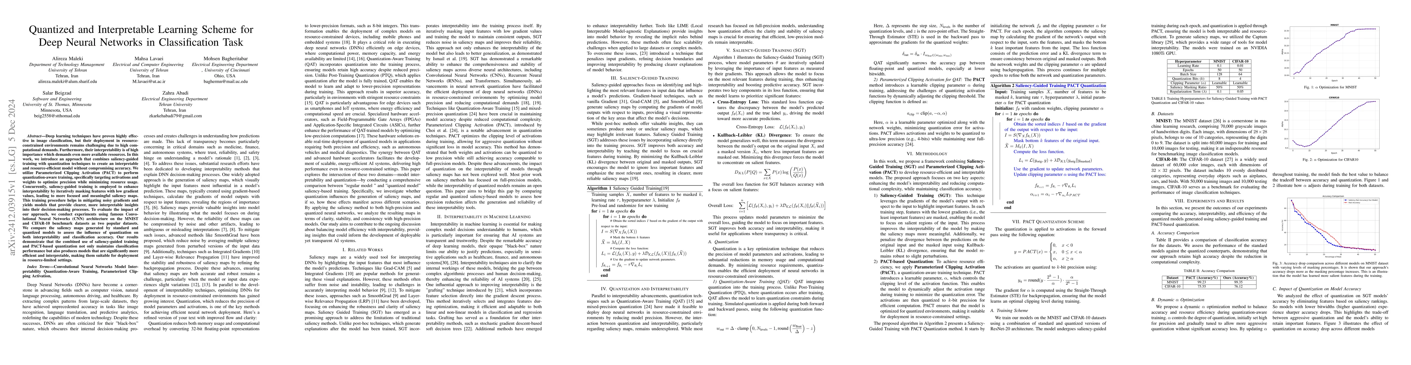 Thumbnail for Quantized and Interpretable Learning Scheme for Deep Neural Networks in
  Classification Task