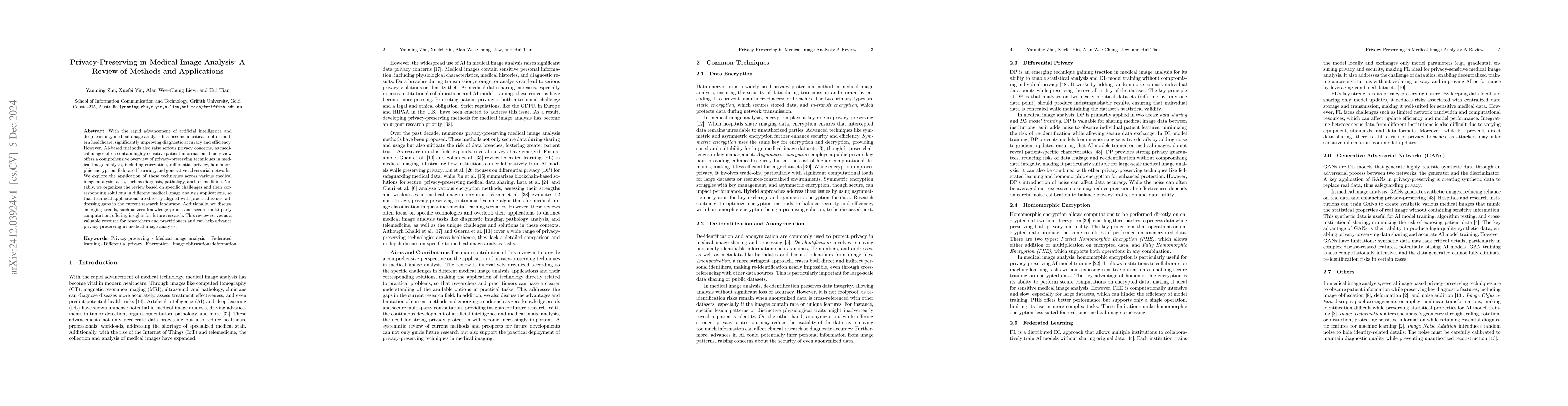 Thumbnail for Privacy-Preserving in Medical Image Analysis: A Review of Methods and
  Applications