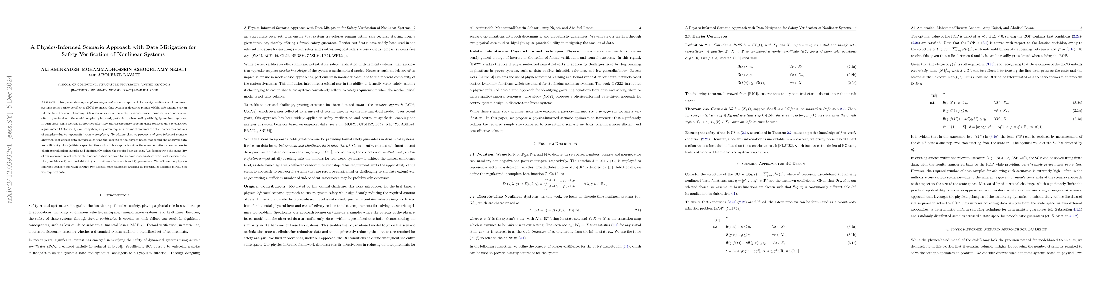 Thumbnail for A Physics-Informed Scenario Approach with Data Mitigation for Safety
  Verification of Nonlinear Systems