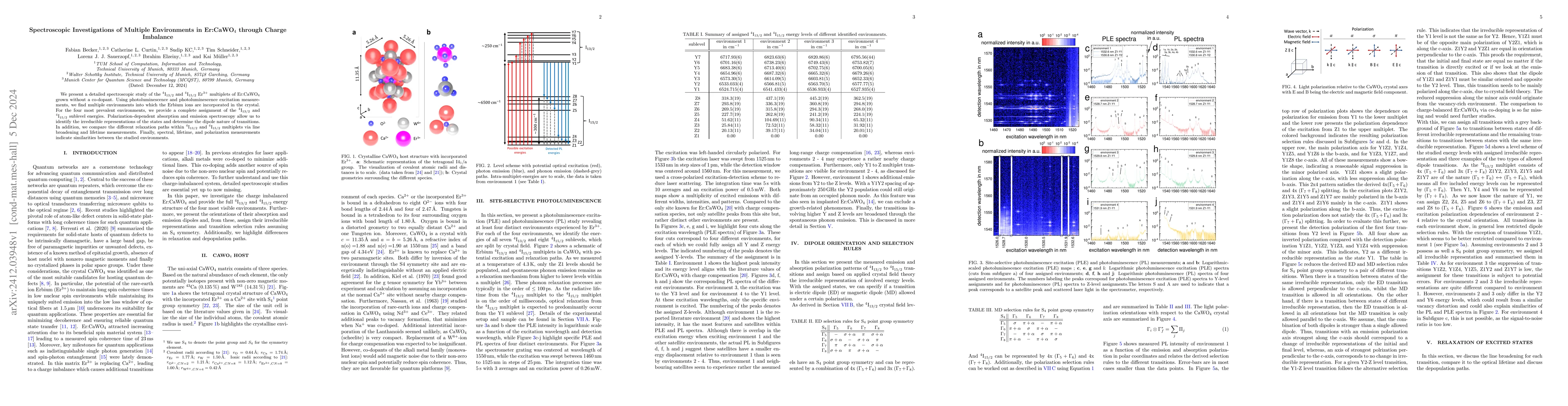 Thumbnail for Spectroscopic Investigations of Multiple Environments in Er:CaWO4
  through Charge Imbalance