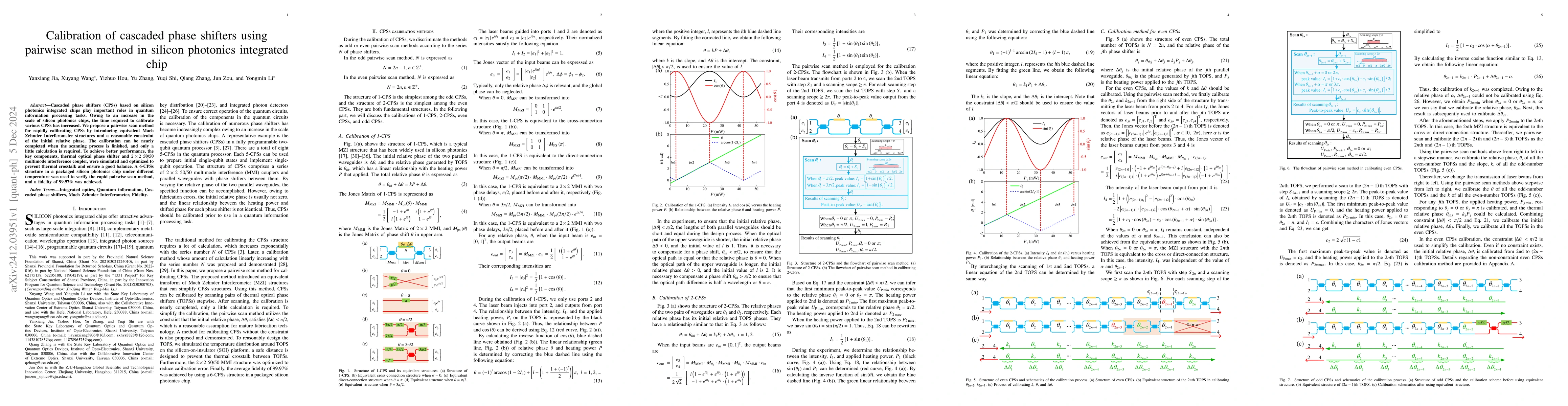 Thumbnail for Calibration of cascaded phase shifters using pairwise scan method in
  silicon photonics integrated chip