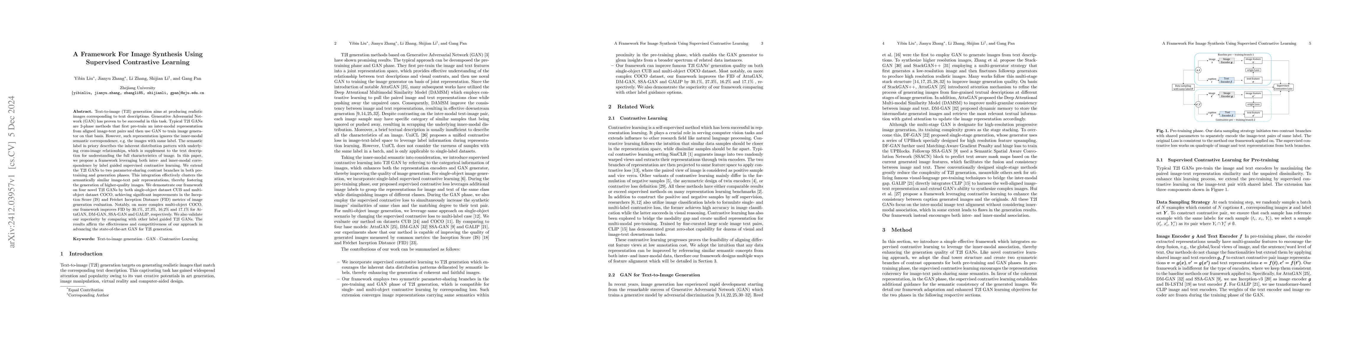 Thumbnail for A Framework For Image Synthesis Using Supervised Contrastive Learning