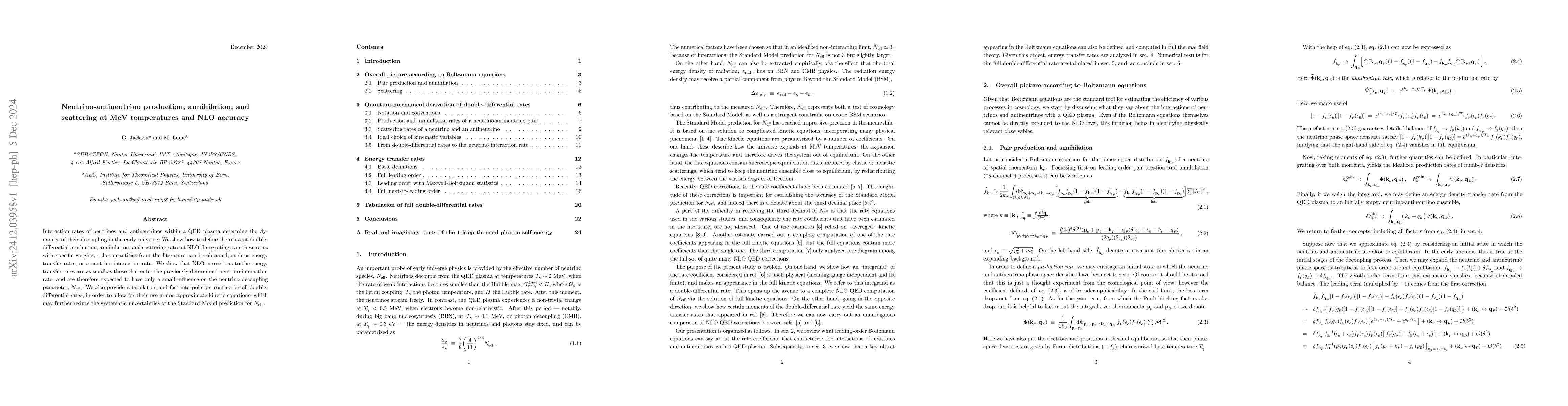 Thumbnail for Neutrino-antineutrino production, annihilation, and scattering at MeV
  temperatures and NLO accuracy