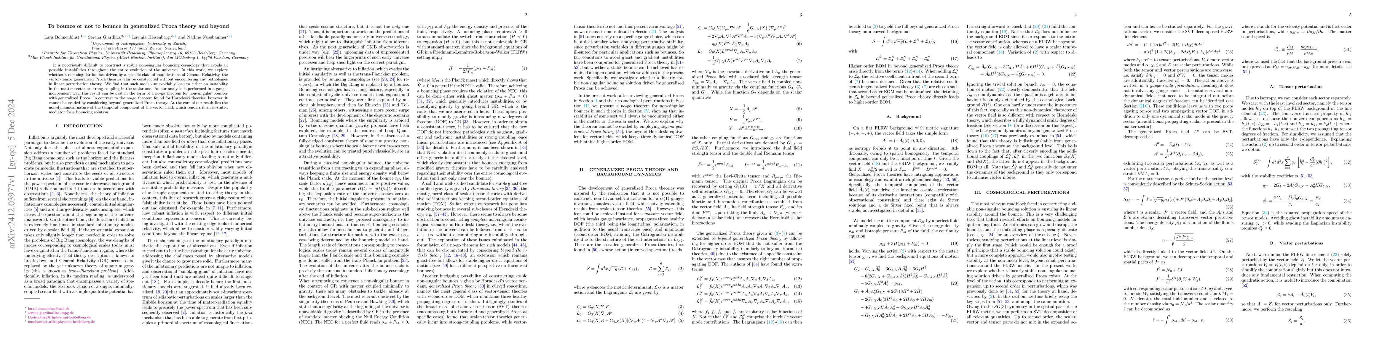 Thumbnail for To bounce or not to bounce in generalized Proca theory and beyond