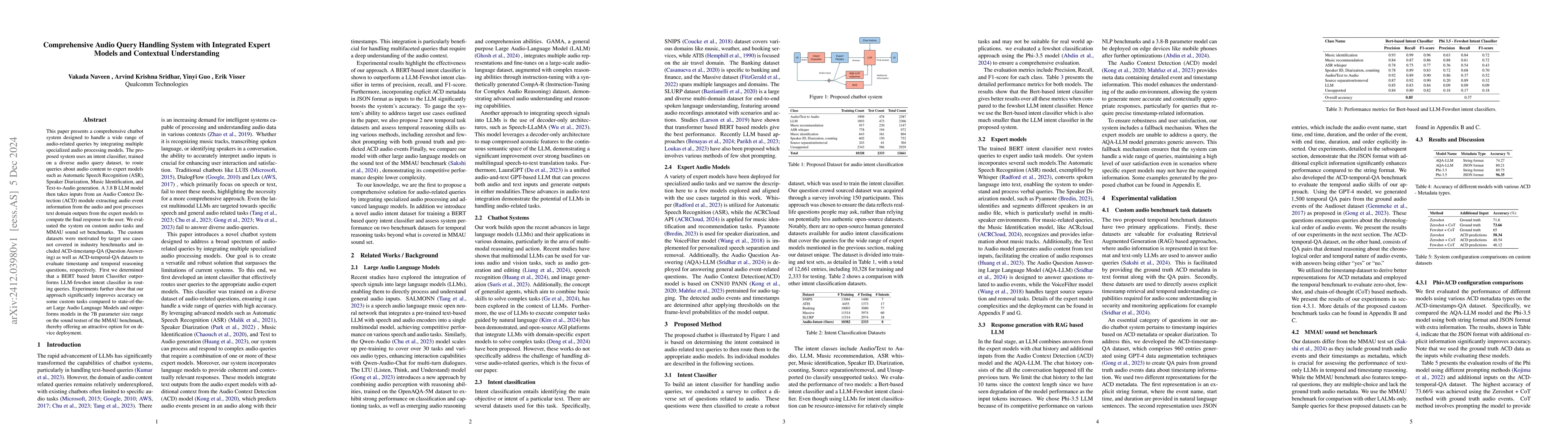 Thumbnail for Comprehensive Audio Query Handling System with Integrated Expert Models
  and Contextual Understanding